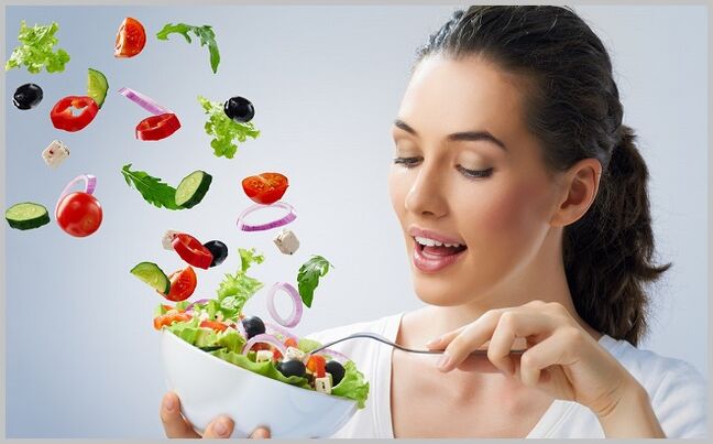 comer salada de legumes durante o tratamento de varizes